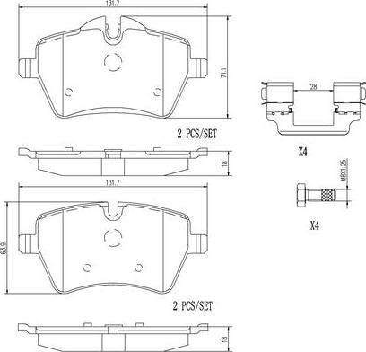 Brembo P06086N - Kit pastiglie freno, Freno a disco www.autoricambit.com