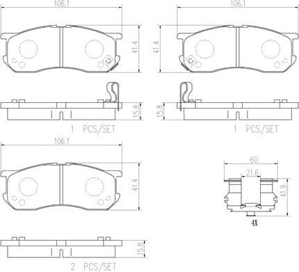 Brembo P16016N - Kit pastiglie freno, Freno a disco www.autoricambit.com