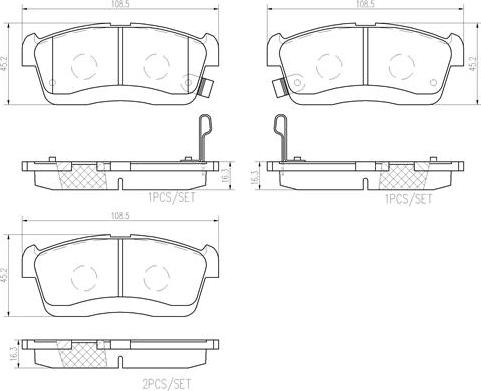 Brembo P 16 018 - Kit pastiglie freno, Freno a disco www.autoricambit.com