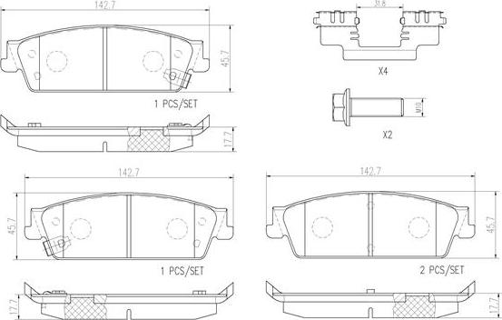 Brembo P10045N - Kit pastiglie freno, Freno a disco www.autoricambit.com