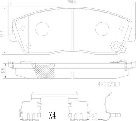 Brembo P11041N - Kit pastiglie freno, Freno a disco www.autoricambit.com