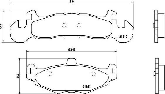 Brembo P 11 001 - Kit pastiglie freno, Freno a disco www.autoricambit.com