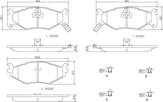 Brembo P11007N - Kit pastiglie freno, Freno a disco www.autoricambit.com