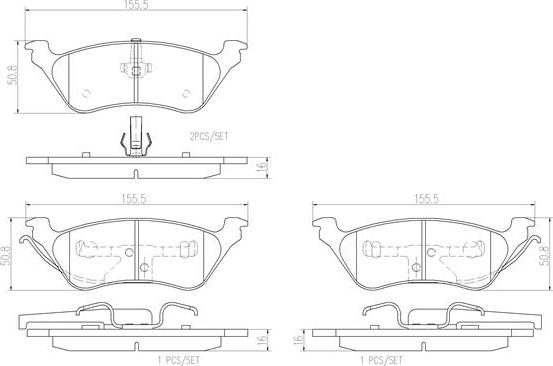 Brembo P11014N - Kit pastiglie freno, Freno a disco www.autoricambit.com