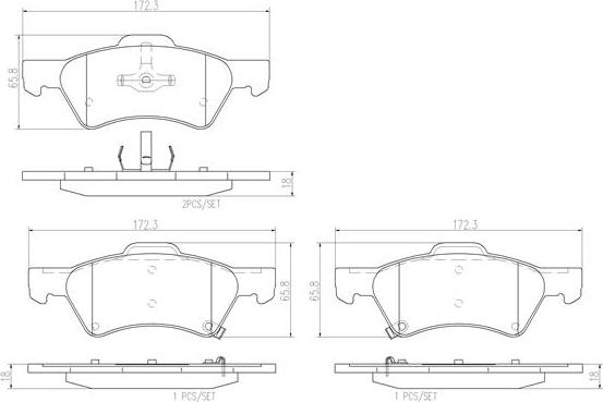 Brembo P11015N - Kit pastiglie freno, Freno a disco www.autoricambit.com