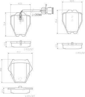 Brembo P85054N - Kit pastiglie freno, Freno a disco www.autoricambit.com