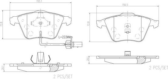 Brembo P85056N - Kit pastiglie freno, Freno a disco www.autoricambit.com