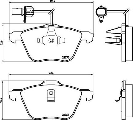 Brembo P 85 061 - Kit pastiglie freno, Freno a disco www.autoricambit.com