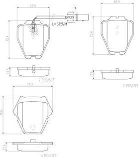 Brembo P85067N - Kit pastiglie freno, Freno a disco www.autoricambit.com