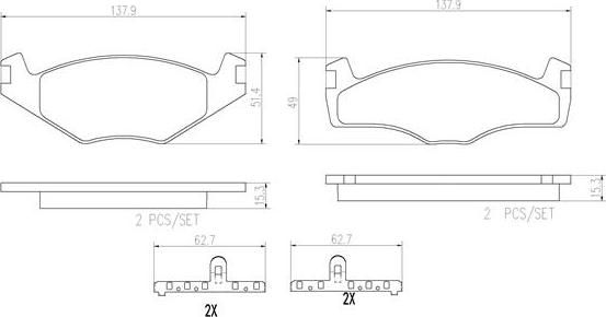 Brembo P85005N - Kit pastiglie freno, Freno a disco www.autoricambit.com