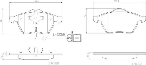 Brembo P85026N - Kit pastiglie freno, Freno a disco www.autoricambit.com