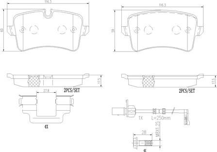 Brembo P85150N - Kit pastiglie freno, Freno a disco www.autoricambit.com