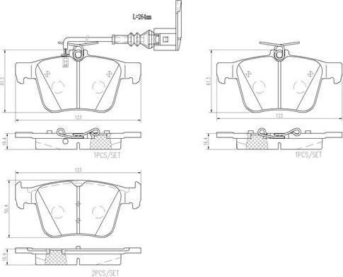 Brembo P85162N - Kit pastiglie freno, Freno a disco www.autoricambit.com