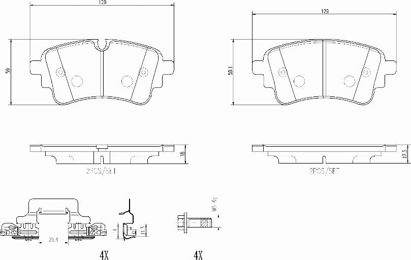 Brembo P85185N - Kit pastiglie freno, Freno a disco www.autoricambit.com