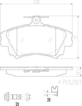 Brembo P86017N - Kit pastiglie freno, Freno a disco www.autoricambit.com