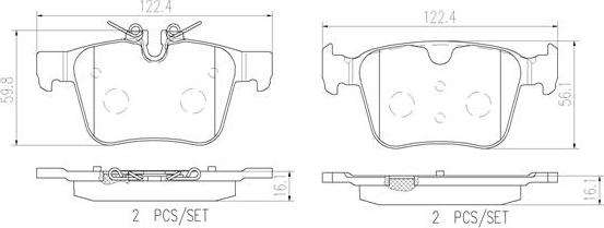 Brembo P86029N - Kit pastiglie freno, Freno a disco www.autoricambit.com