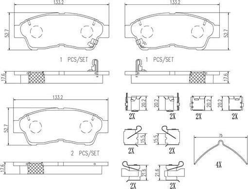 Brembo P83034N - Kit pastiglie freno, Freno a disco www.autoricambit.com