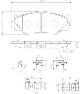 Brembo P83074N - Kit pastiglie freno, Freno a disco www.autoricambit.com