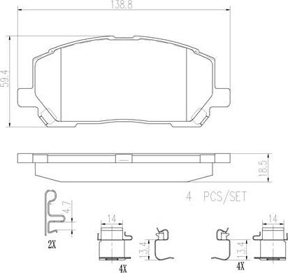 Brembo P83078N - Kit pastiglie freno, Freno a disco www.autoricambit.com