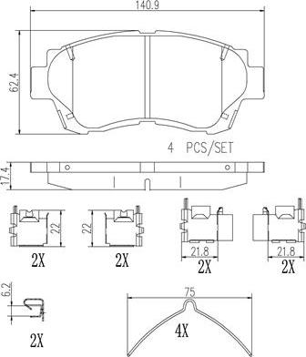 Brembo P83124N - Kit pastiglie freno, Freno a disco www.autoricambit.com