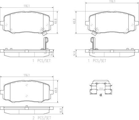 Brembo P30045N - Kit pastiglie freno, Freno a disco www.autoricambit.com