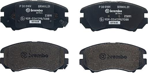 Brembo P 30 018X - Kit pastiglie freno, Freno a disco www.autoricambit.com