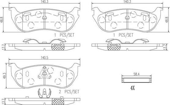 Brembo P37013N - Kit pastiglie freno, Freno a disco www.autoricambit.com