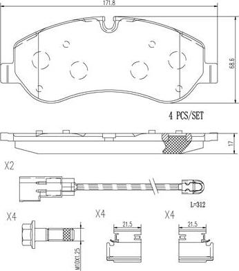 Brembo P24152N - Kit pastiglie freno, Freno a disco www.autoricambit.com