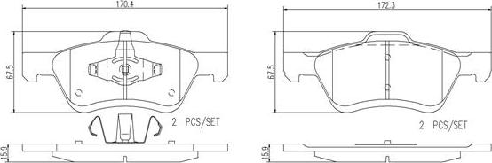 Brembo P24116N - Kit pastiglie freno, Freno a disco www.autoricambit.com