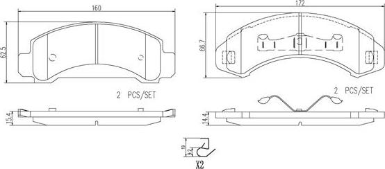 Brembo P24134N - Kit pastiglie freno, Freno a disco www.autoricambit.com