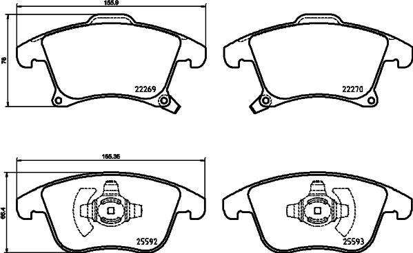 Brembo P 24 173 - Kit pastiglie freno, Freno a disco www.autoricambit.com