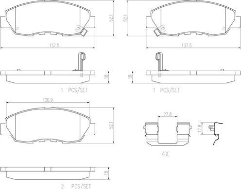 Brembo P28042N - Kit pastiglie freno, Freno a disco www.autoricambit.com