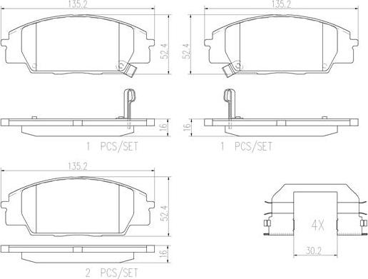 Brembo P28032N - Kit pastiglie freno, Freno a disco www.autoricambit.com