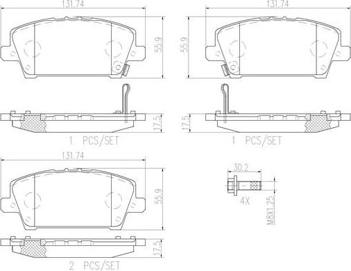 Brembo P28037N - Kit pastiglie freno, Freno a disco www.autoricambit.com