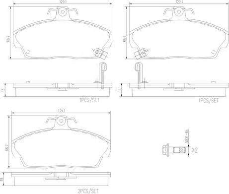 Brembo P28020N - Kit pastiglie freno, Freno a disco www.autoricambit.com