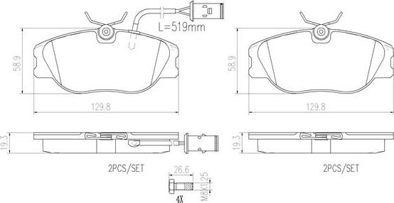 Brembo P23041N - Kit pastiglie freno, Freno a disco www.autoricambit.com