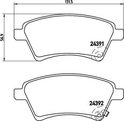 Brembo P 23 105 - Kit pastiglie freno, Freno a disco www.autoricambit.com