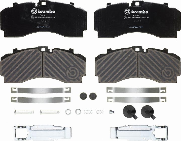 Brembo P A3 001 - Kit pastiglie freno, Freno a disco www.autoricambit.com