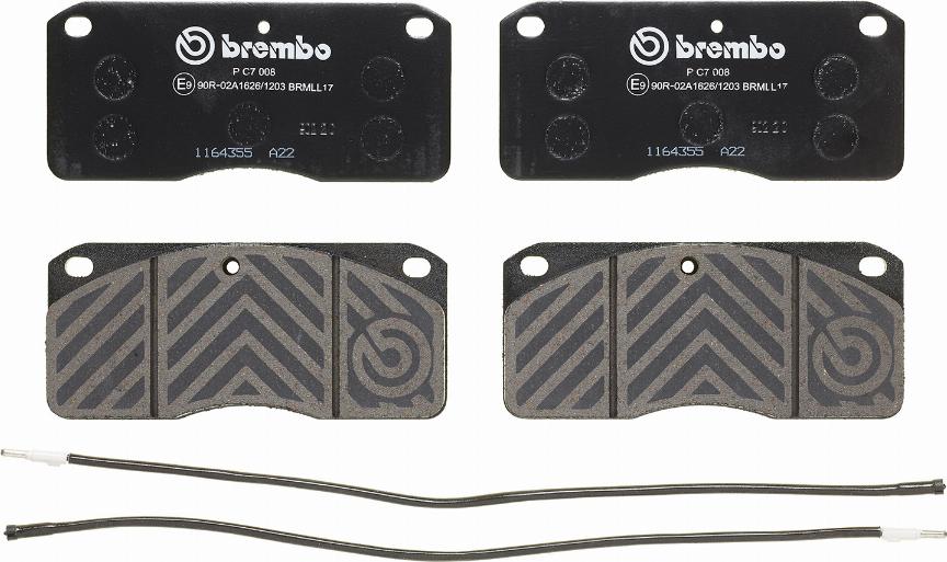 Brembo P C7 008 - Kit pastiglie freno, Freno a disco www.autoricambit.com