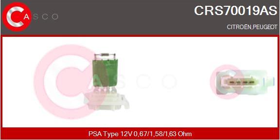 Casco CRS70019AS - Resistenza, Ventilatore abitacolo www.autoricambit.com