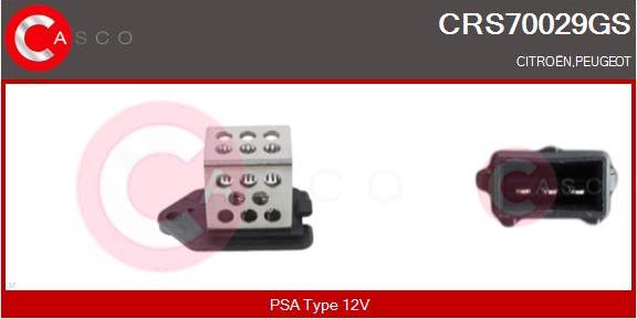 Casco CRS70029GS - Resistore addizionale, Elettromotore-Ventola radiatore www.autoricambit.com