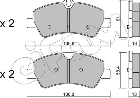 Cifam 822-991-0 - Kit pastiglie freno, Freno a disco www.autoricambit.com