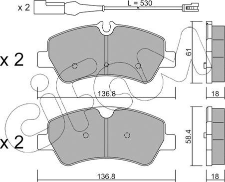 Cifam 822-991-1 - Kit pastiglie freno, Freno a disco www.autoricambit.com