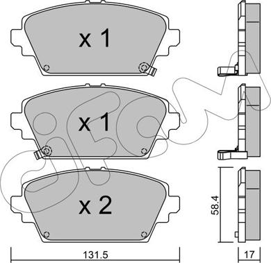 Cifam 822-464-1 - Kit pastiglie freno, Freno a disco www.autoricambit.com