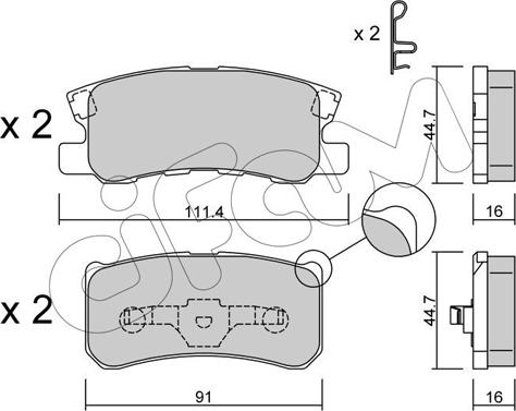 Cifam 822-400-1 - Kit pastiglie freno, Freno a disco www.autoricambit.com