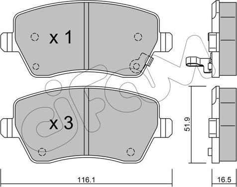 Cifam 822-485-1 - Kit pastiglie freno, Freno a disco www.autoricambit.com