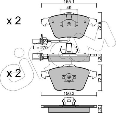 Cifam 822-549-1 - Kit pastiglie freno, Freno a disco www.autoricambit.com