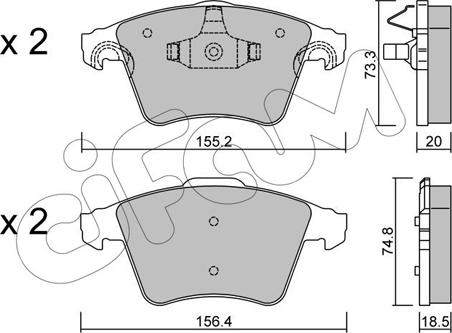 Cifam 822-552-3 - Kit pastiglie freno, Freno a disco www.autoricambit.com