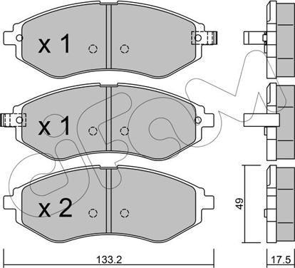 Cifam 822-508-1 - Kit pastiglie freno, Freno a disco www.autoricambit.com