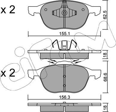 Cifam 822-534-1 - Kit pastiglie freno, Freno a disco www.autoricambit.com